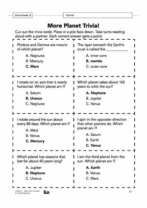 Our Solar System Grade 6 Lesson Plan