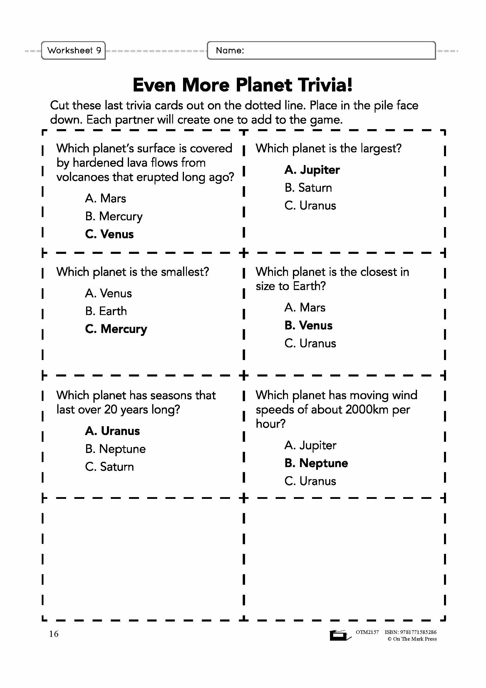 Our Solar System Grade 6 Lesson Plan