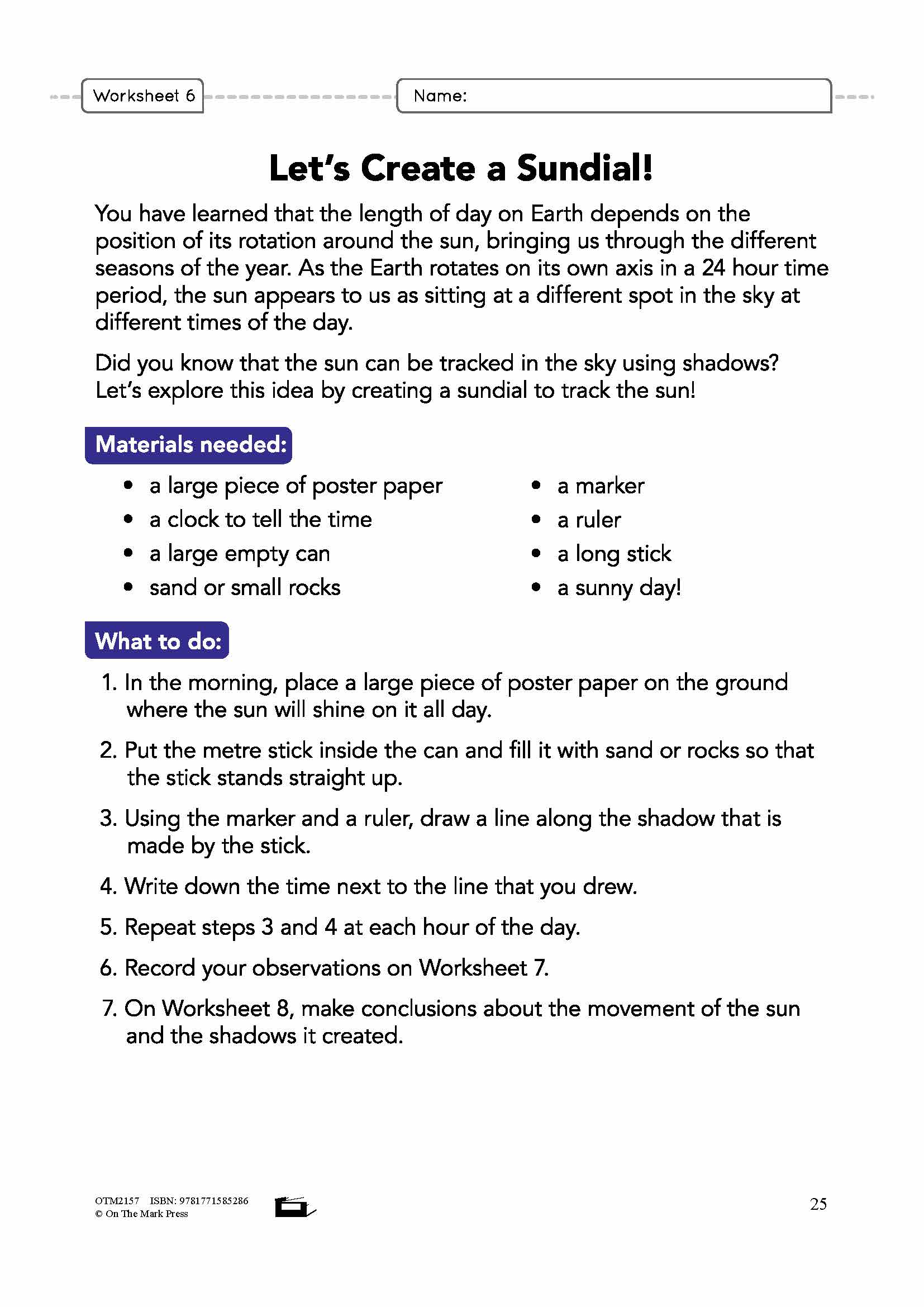 The View From Earth Grade 6 Lesson Plan