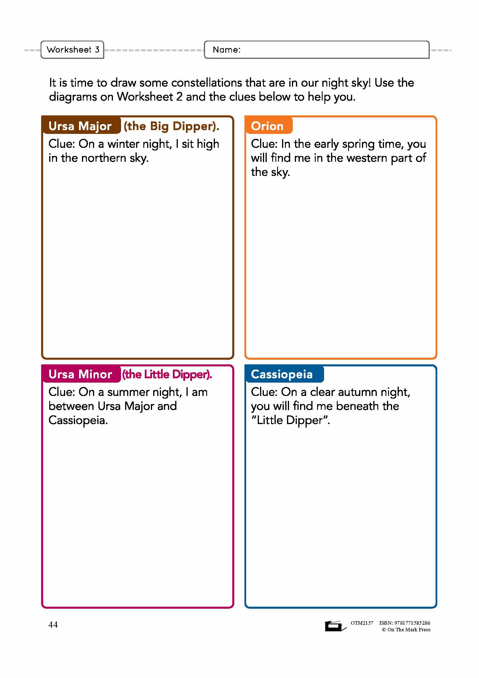 Constellations Grade 6 Lesson Plan
