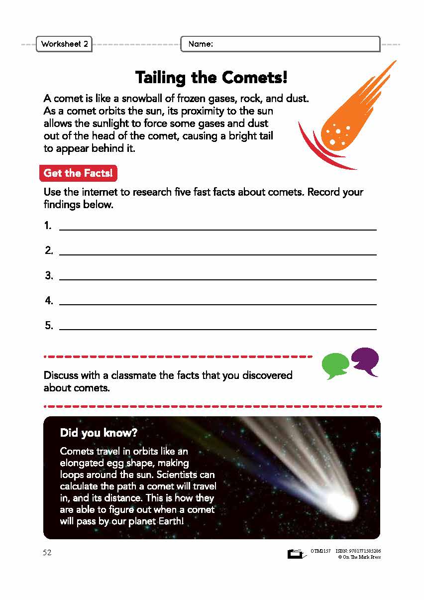 Asteroids, Comets, and Meteoroids Grade 6 Lesson Plan