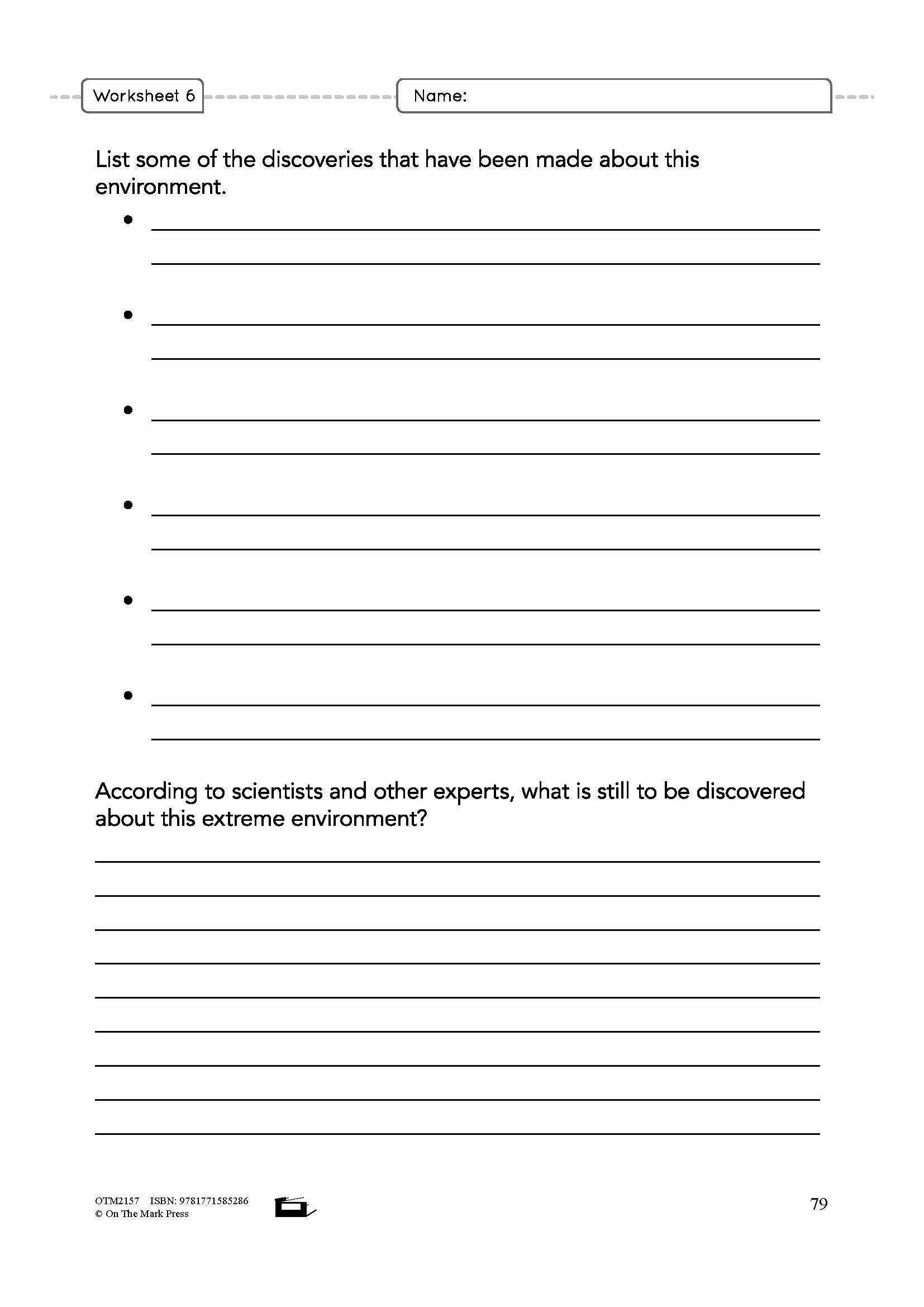 Going to Extreme Environments! Grade 6 Lesson Plan