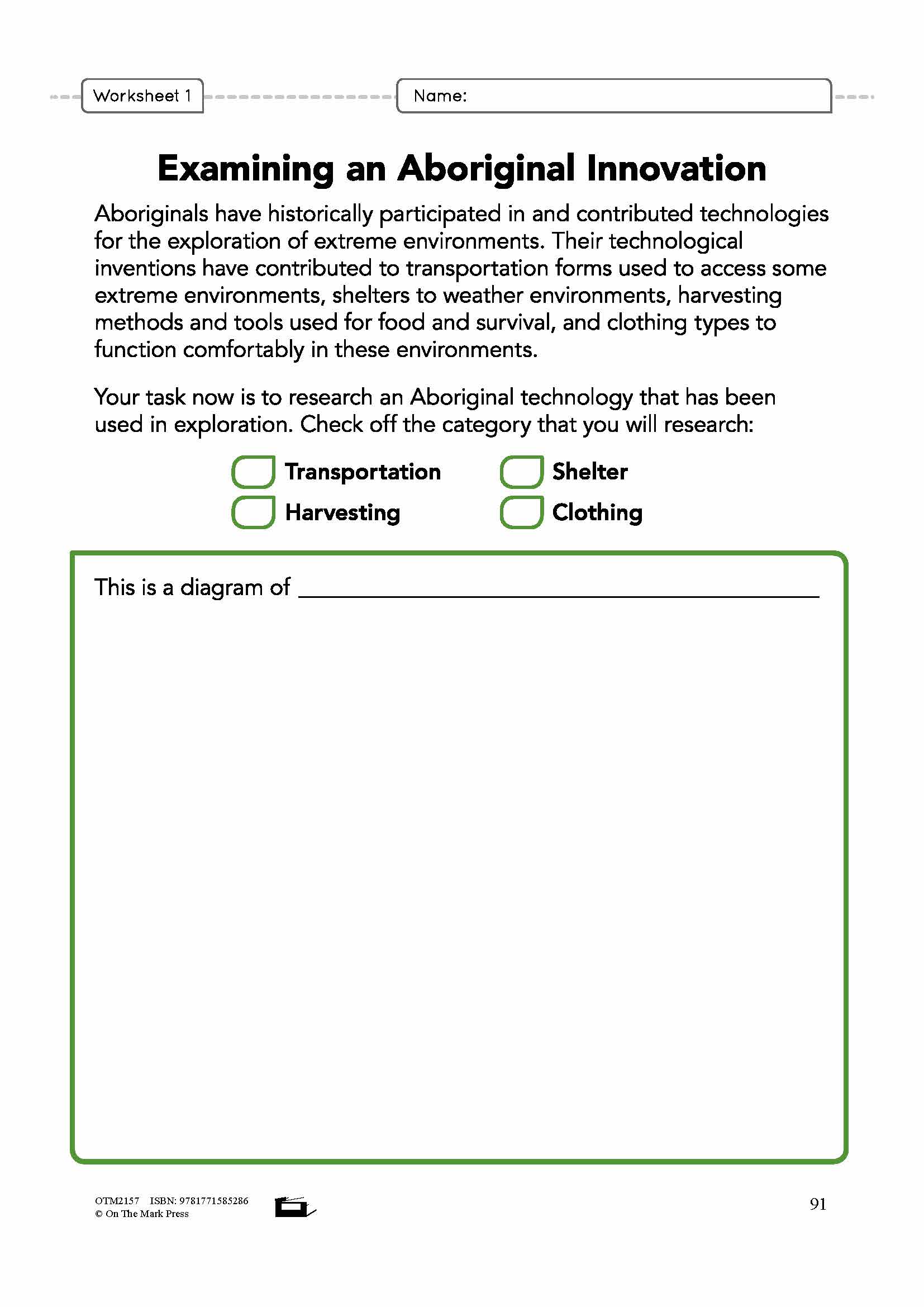 Aboriginal Contributions Grade 6 Lesson Plan