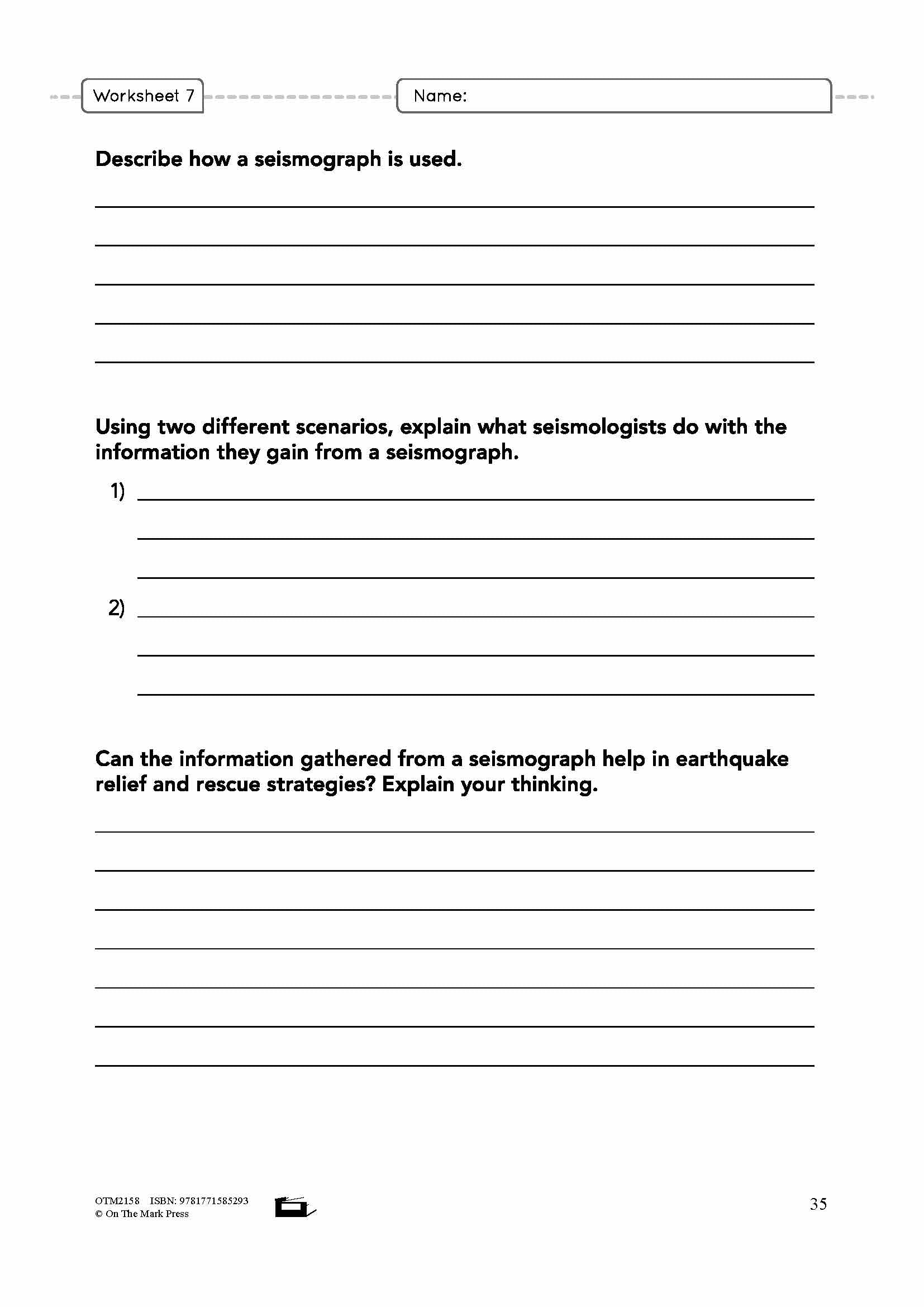 Earthquakes Grade 7 Lesson Plan