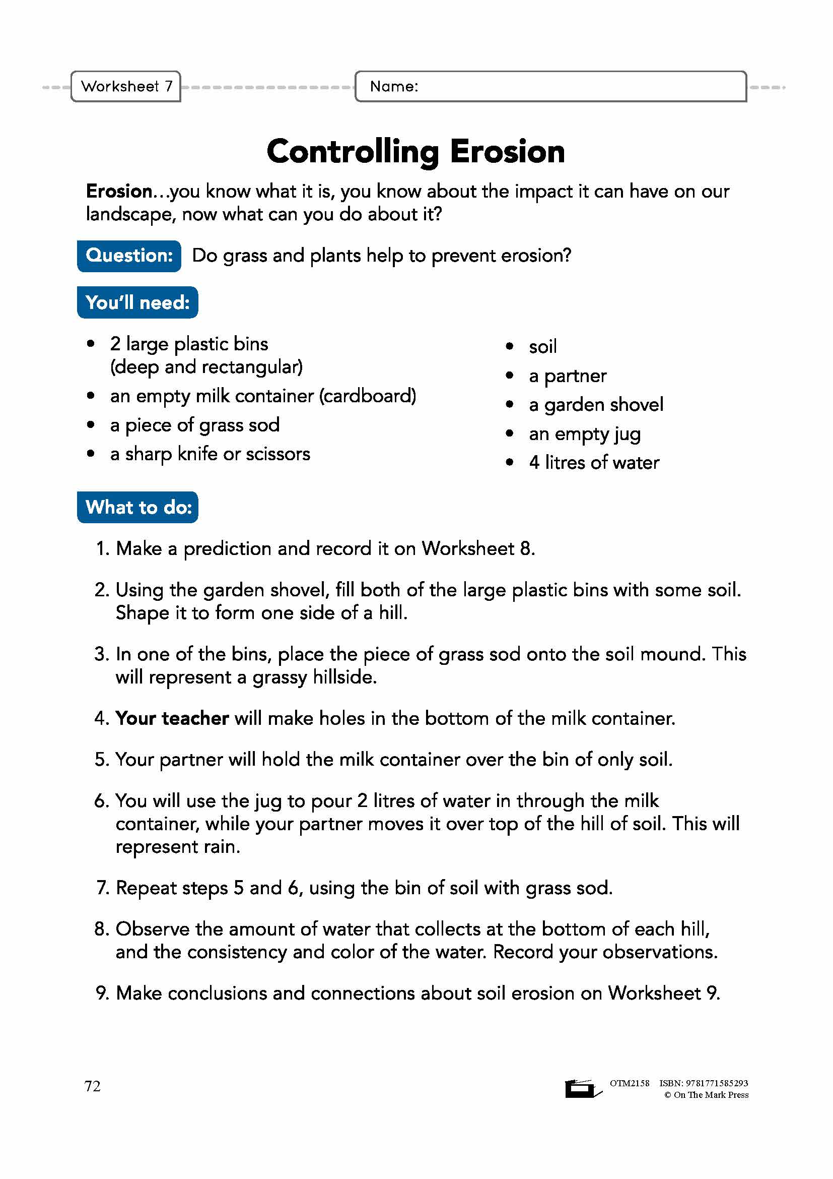 Erosion Grade 7 Lesson Plan