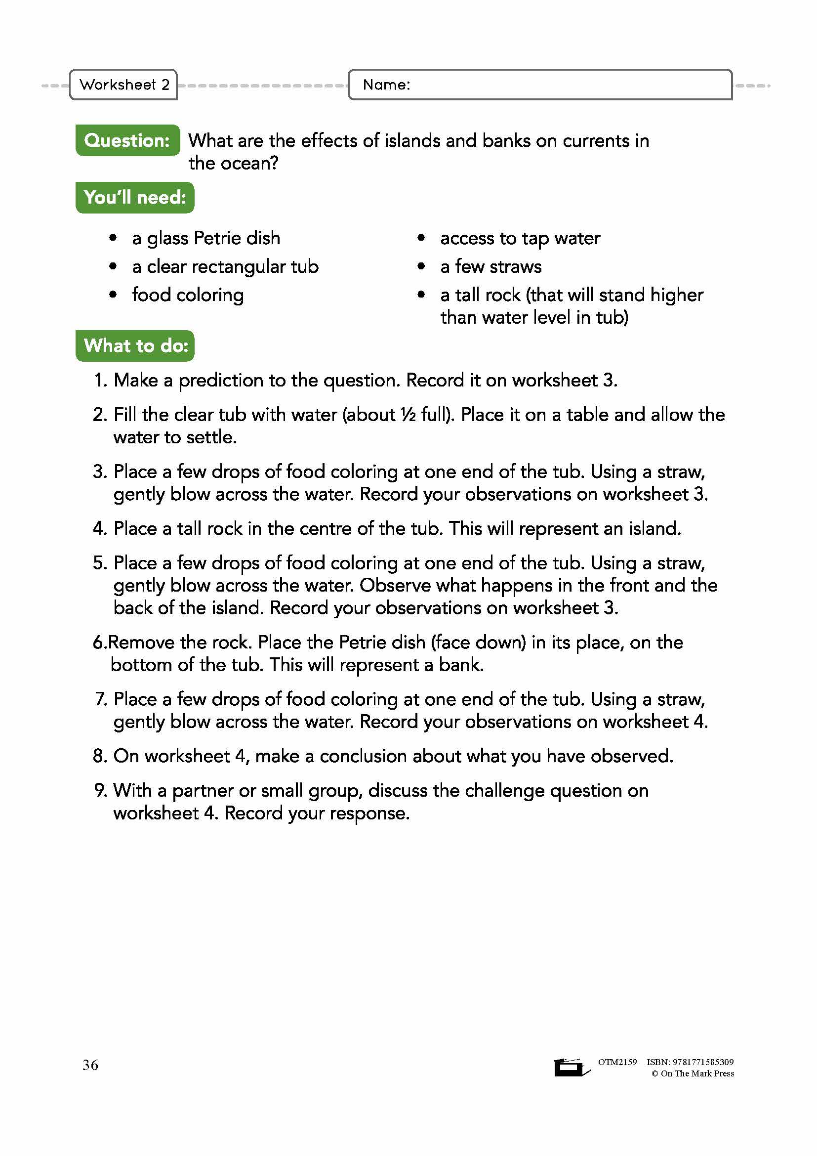 Effects on the Water  Grade 8 Lesson Plan