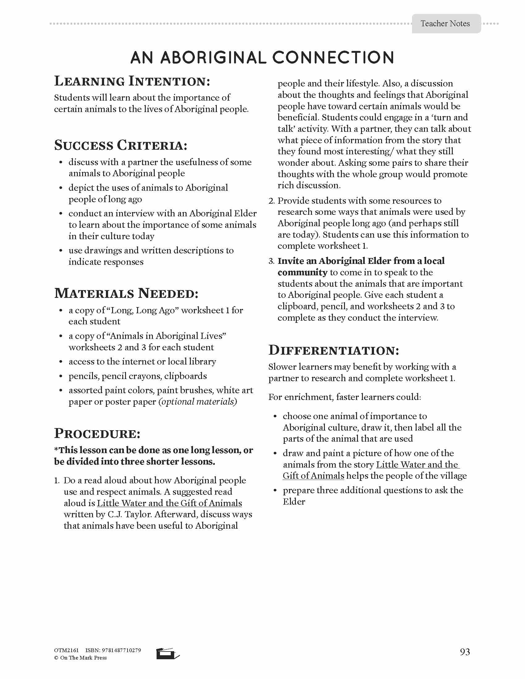 An Aboriginal Connection Grade 2