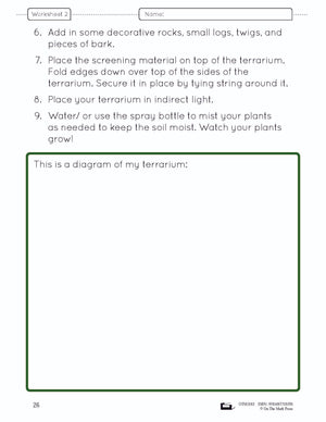 A Habitat Creation - creating a woodland terrarium lesson and worksheets Grade 4