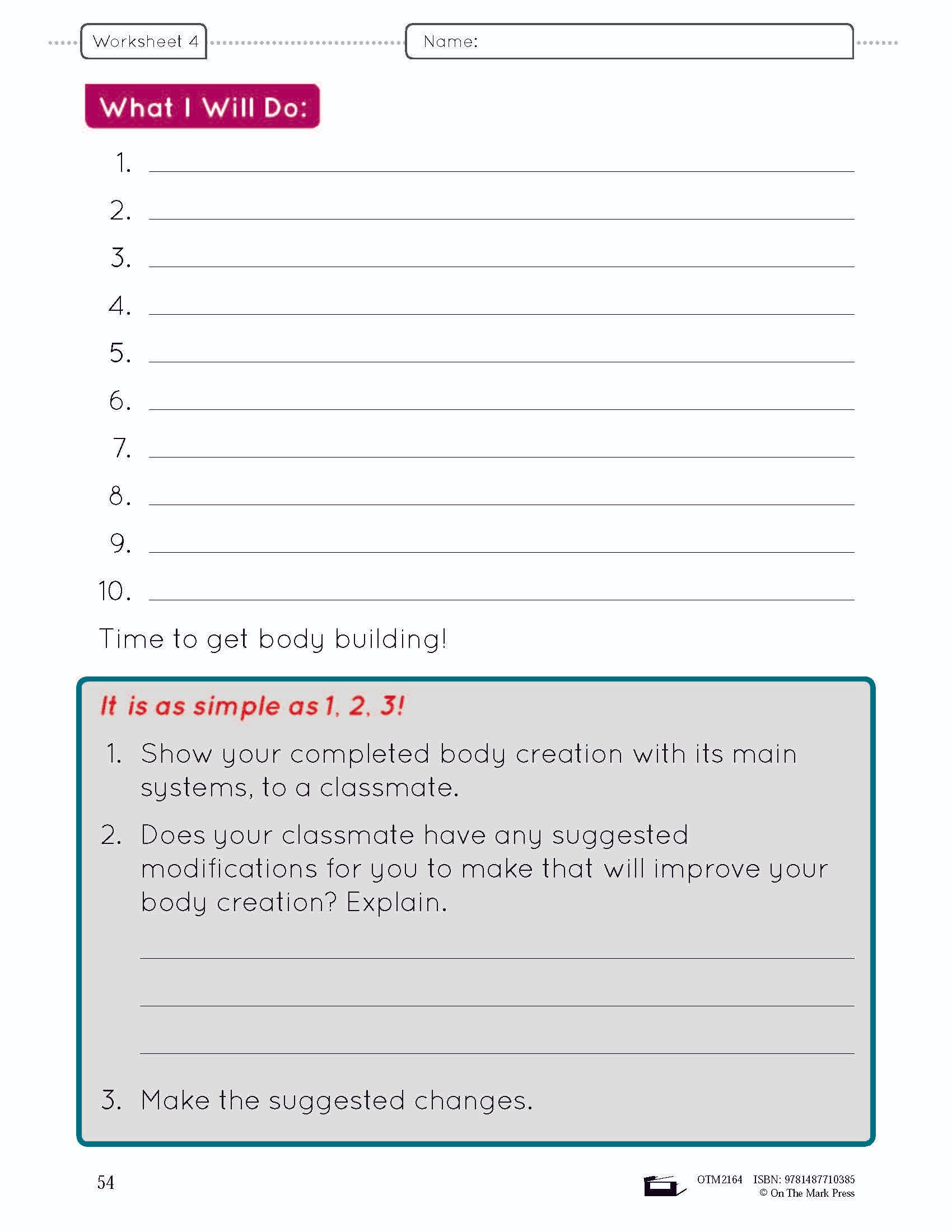 Body Systems Lesson & Worksheets e-Lesson Plan Grade 5