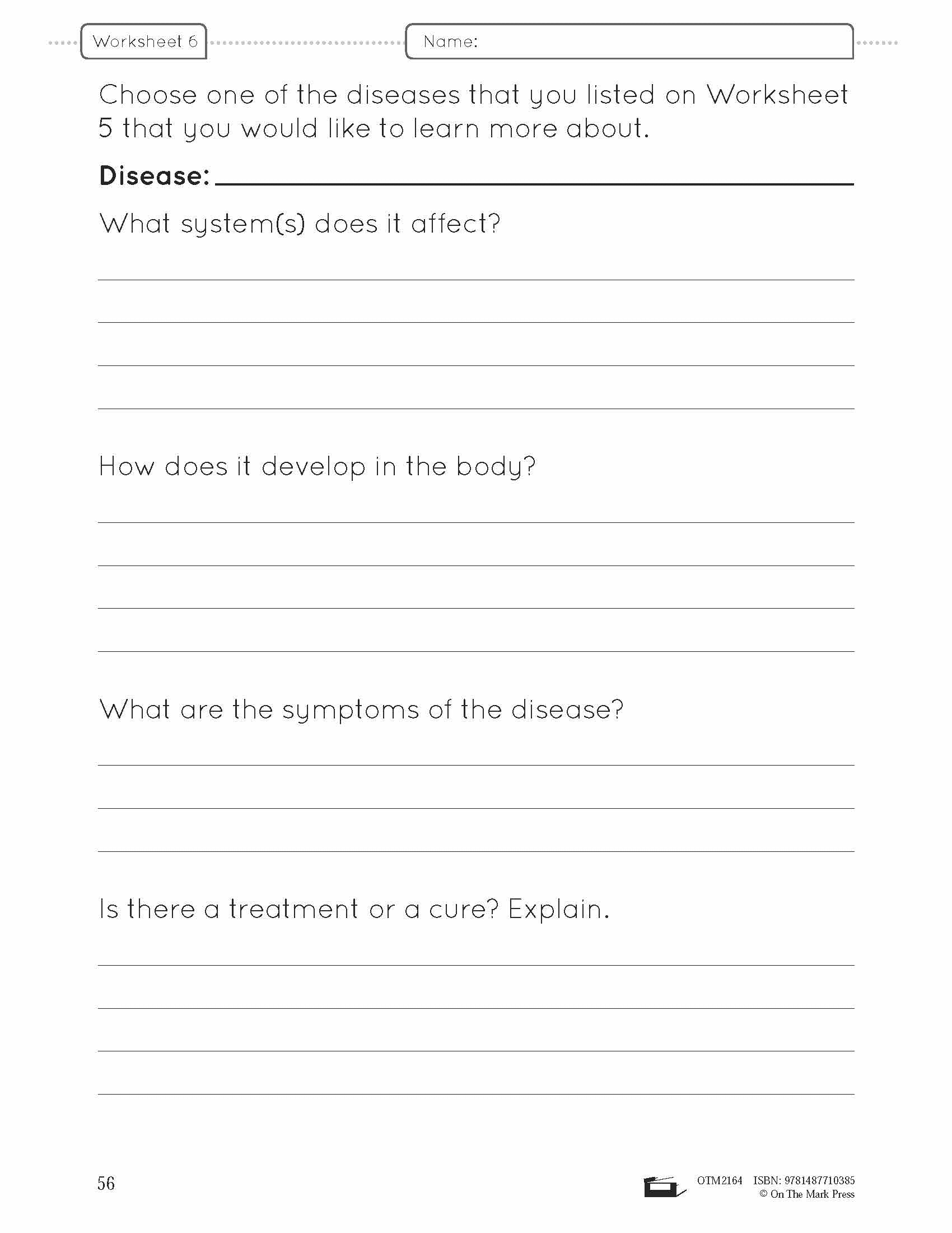 Body Systems Lesson & Worksheets e-Lesson Plan Grade 5