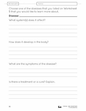 Body Systems Lesson & Worksheets e-Lesson Plan Grade 5