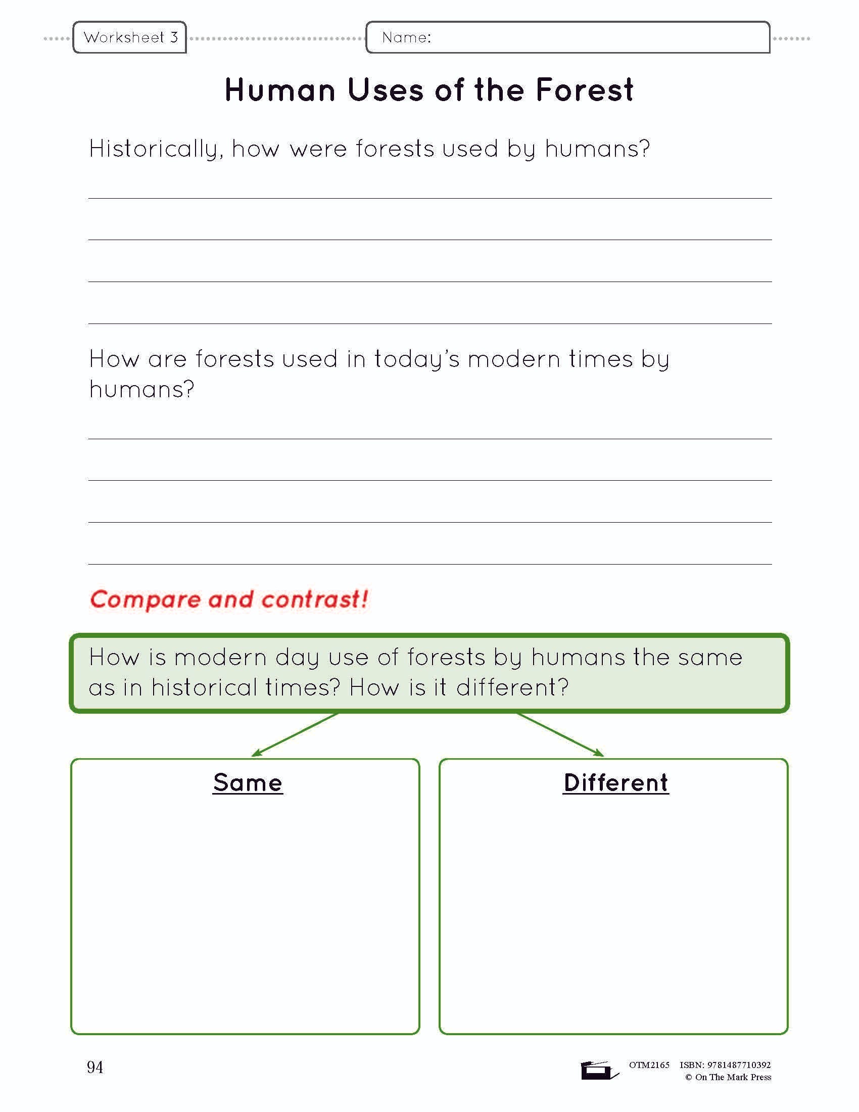 A Forest of Trees Lesson Plan and Worksheets Grade 6