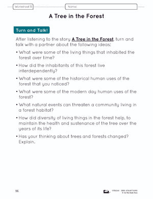 A Forest of Trees Lesson Plan and Worksheets Grade 6
