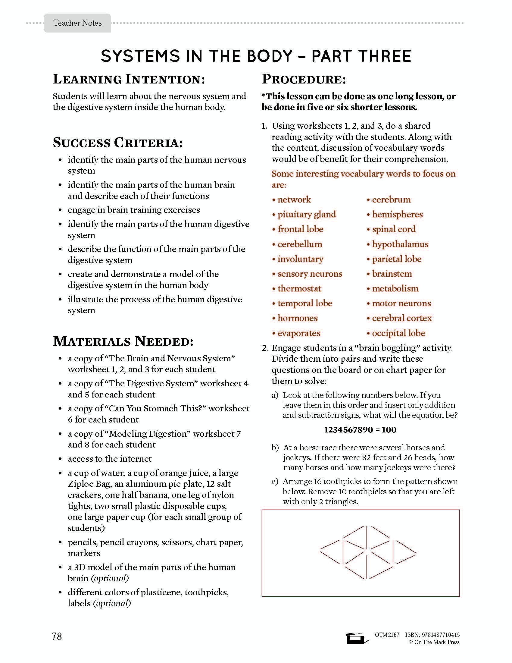 Systems in the Body e-Lesson Plan Grade 8
