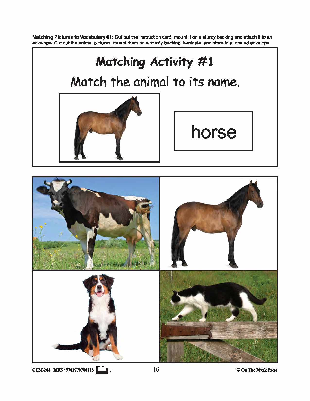 Farmyard Friends - 5 Vocabulary Activities Prek-K