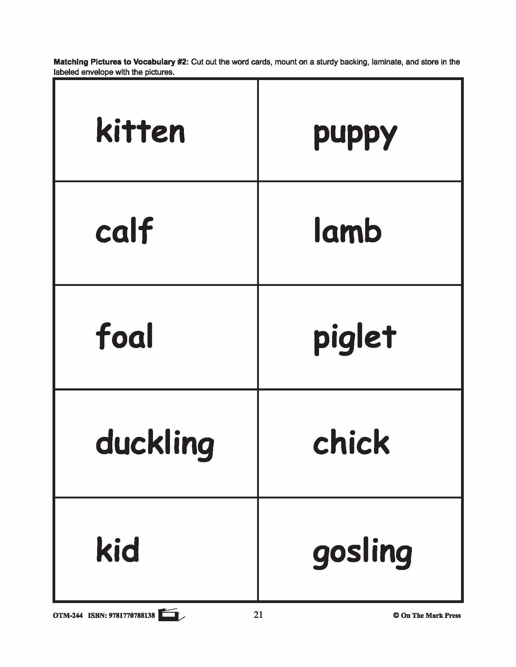 Farmyard Friends - 5 Vocabulary Activities Prek-K