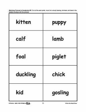 Farmyard Friends - 5 Vocabulary Activities Prek-K