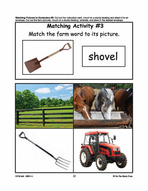 Farmyard Friends - 5 Vocabulary Activities Prek-K