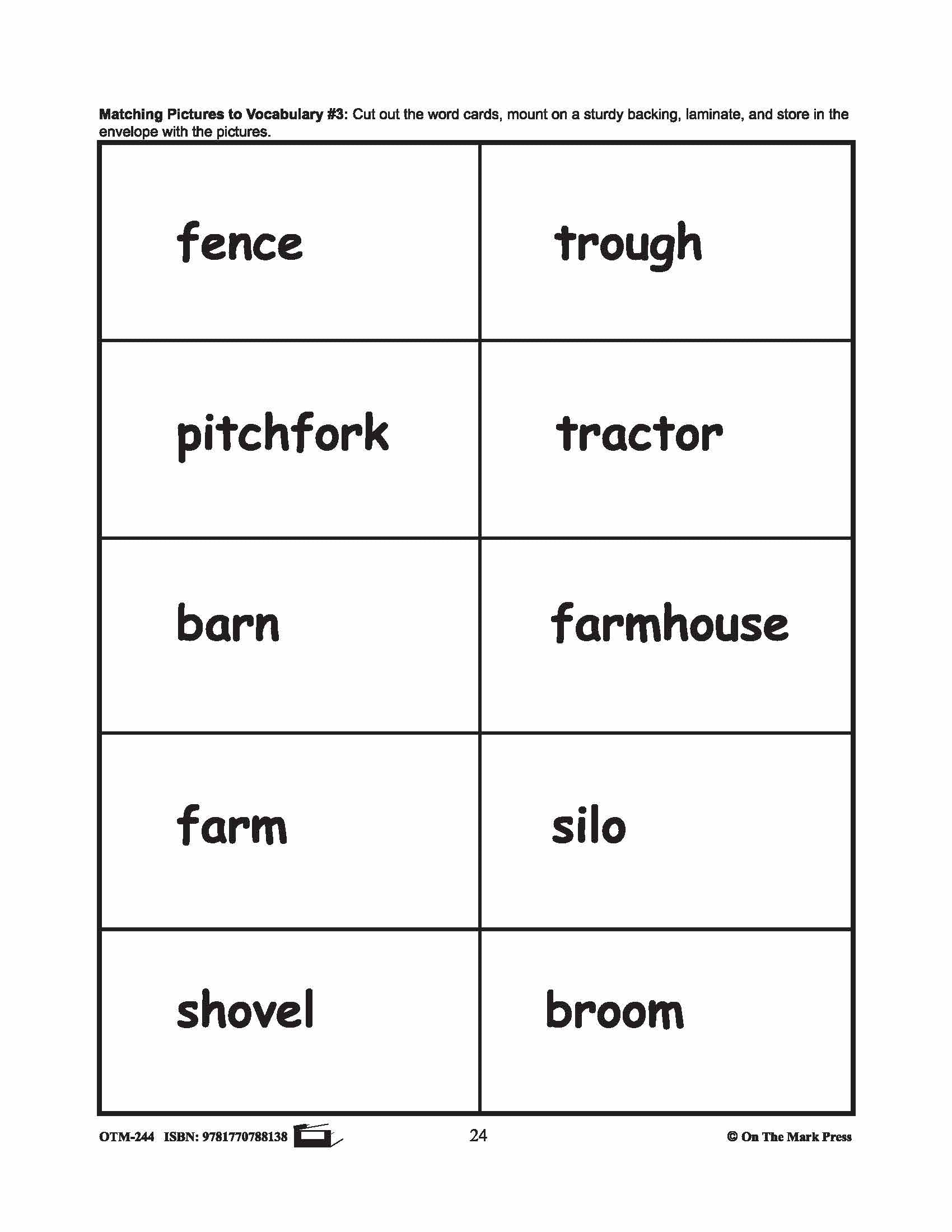 Farmyard Friends - 5 Vocabulary Activities Prek-K