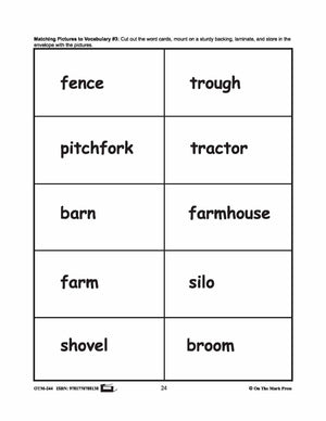 Farmyard Friends - 5 Vocabulary Activities Prek-K