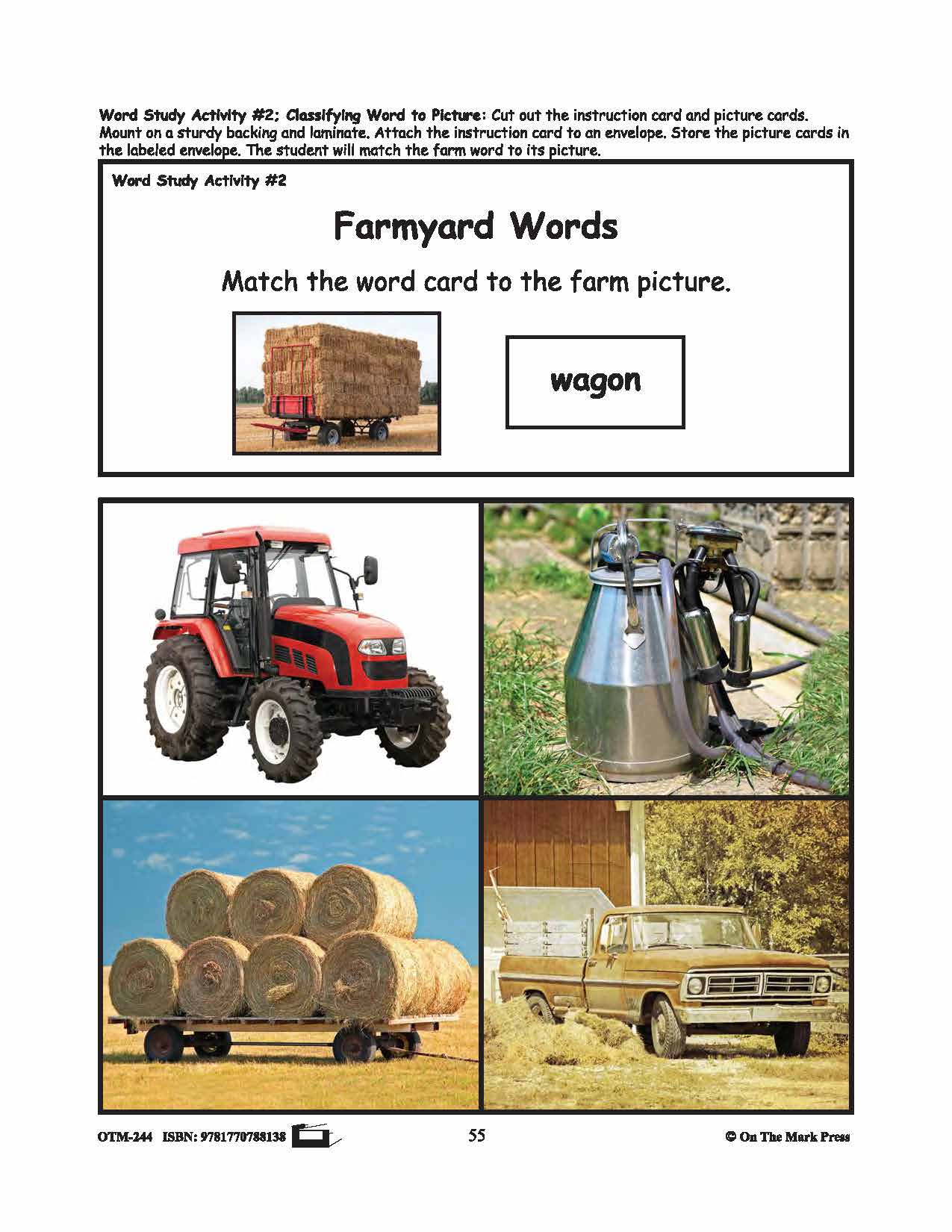 Farmyard Friends - 5 Word Study Activities Prek-K