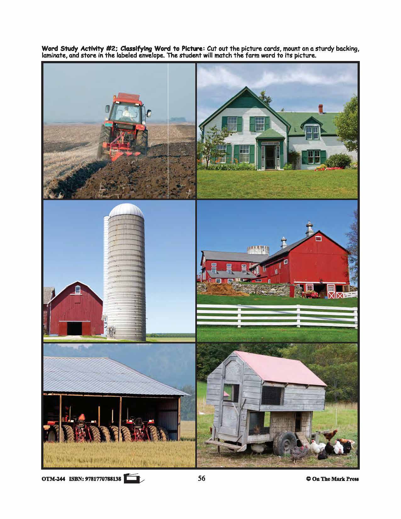 Farmyard Friends - 5 Word Study Activities Prek-K