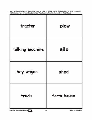 Farmyard Friends - 5 Word Study Activities Prek-K