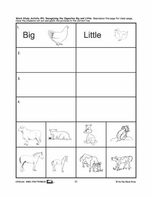Farmyard Friends - 5 Word Study Activities Prek-K