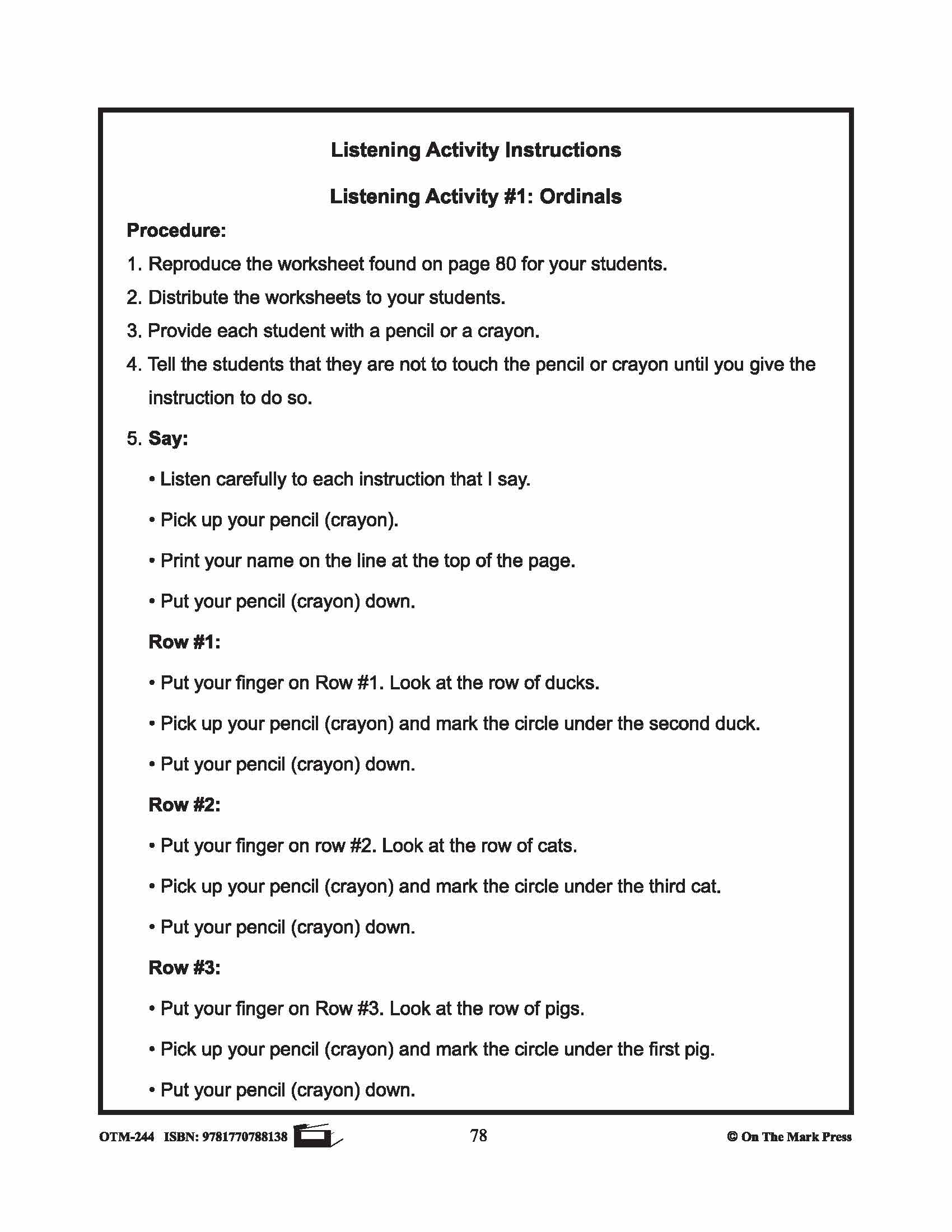 Farmyard Friends - Listening & Following Directions Prek-K