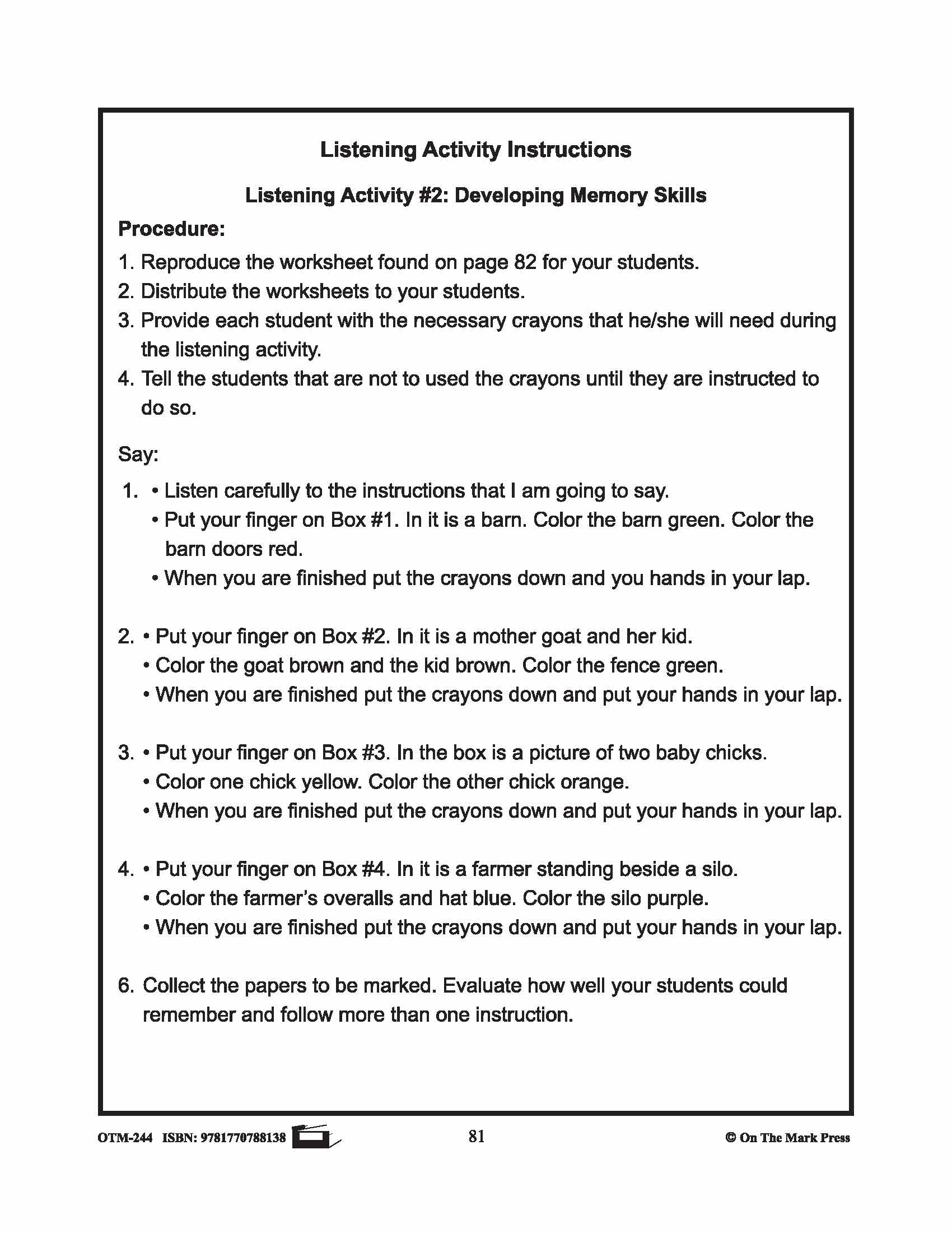 Farmyard Friends - Listening & Following Directions Prek-K