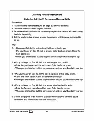 Farmyard Friends - Listening & Following Directions Prek-K