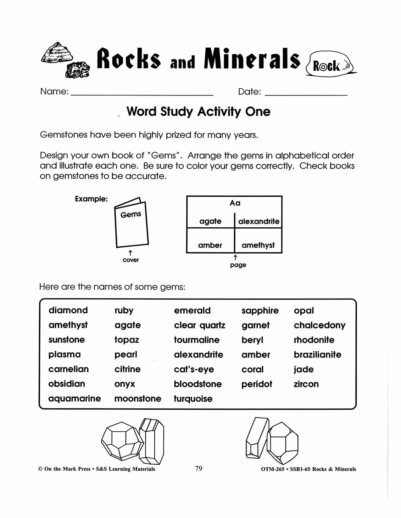 Rocks & Soils Word Study Activities Gr. 2-3