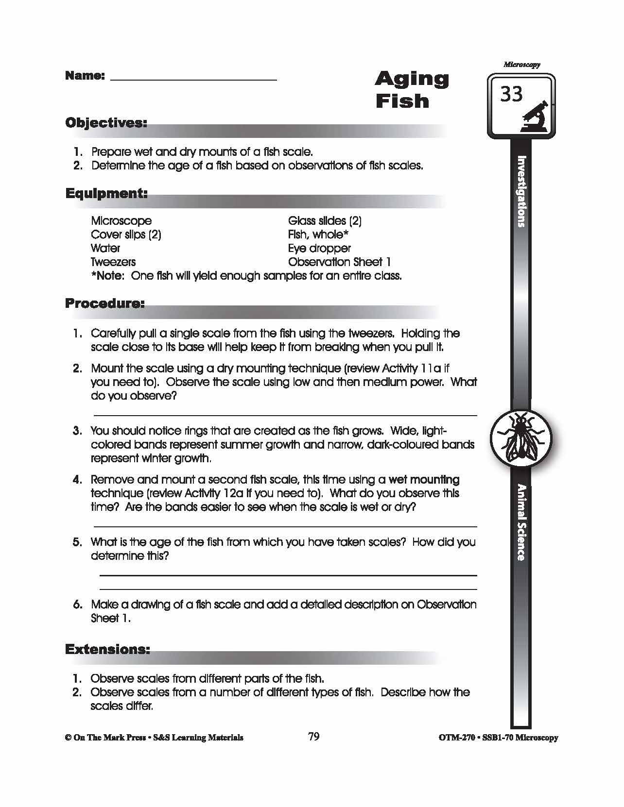Animal Science Microscopy Investigations Grades 5-8