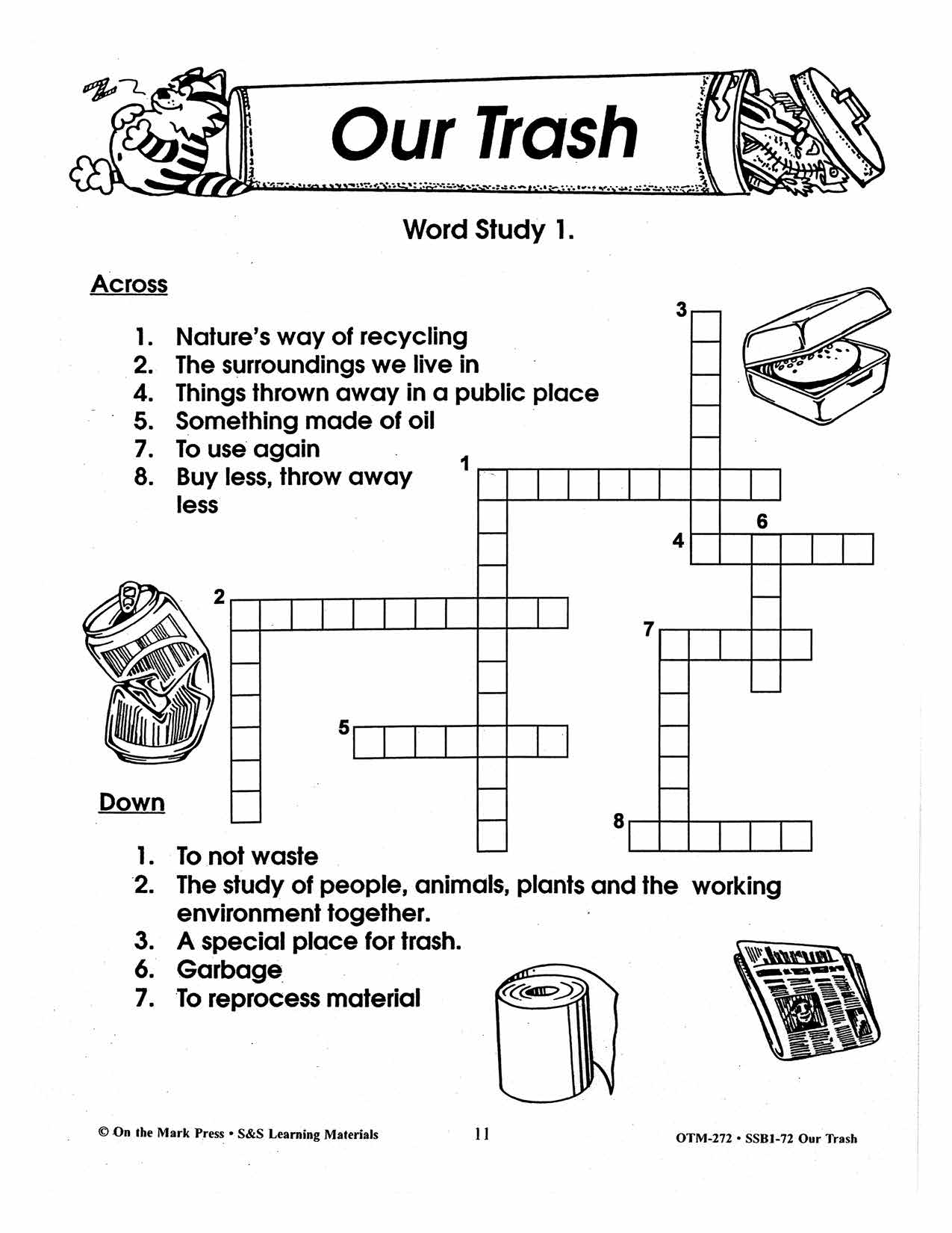 Our Trash Words Study Activities Gr. 2-3