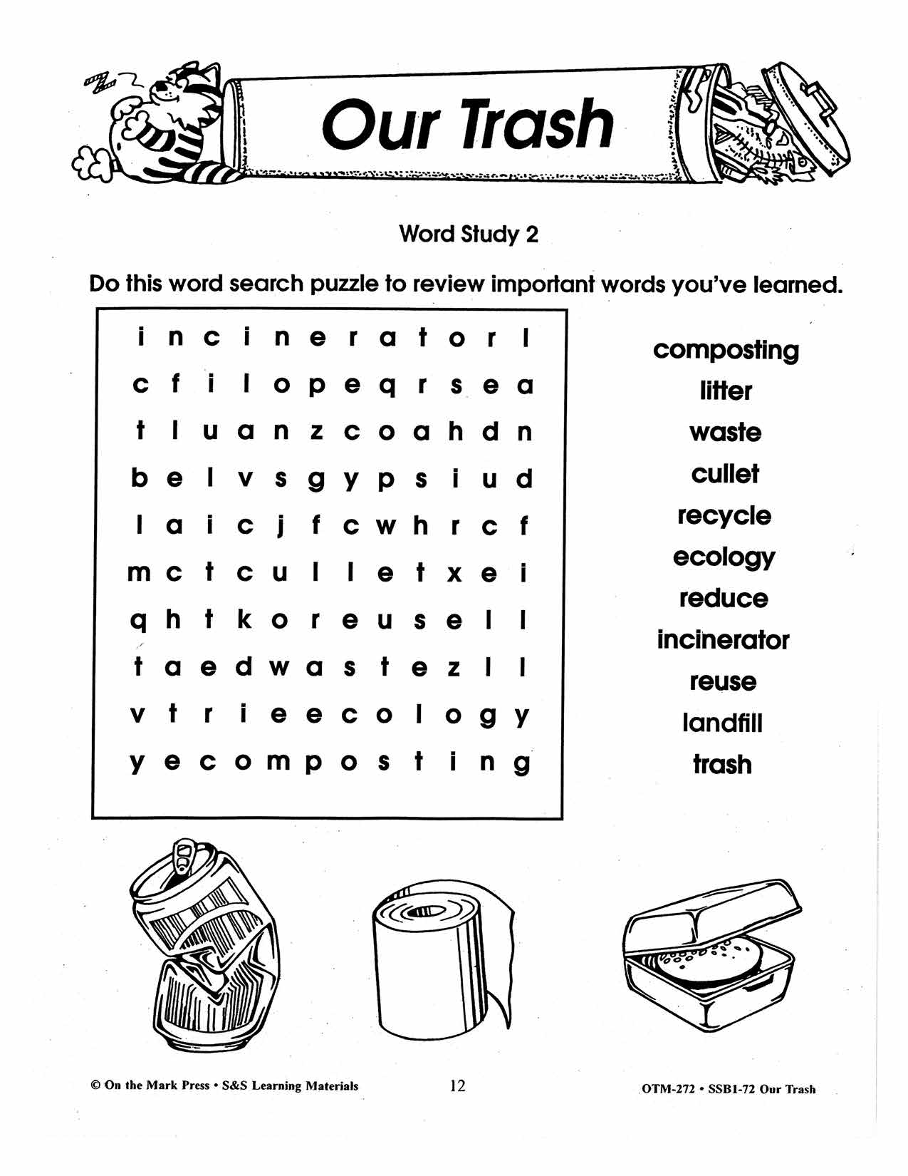 Our Trash Words Study Activities Gr. 2-3