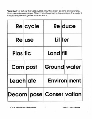 Our Trash Words Study Activities Gr. 2-3