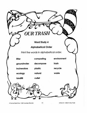 Our Trash Words Study Activities Gr. 2-3