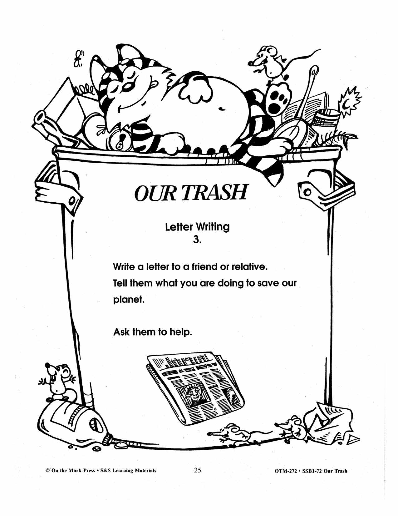 Our Trash Letter Writing Activities Gr. 2-3