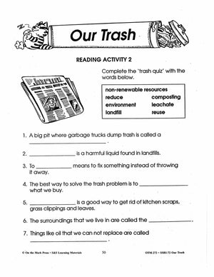 Our Trash 4 Reading Activities Gr. 2-3