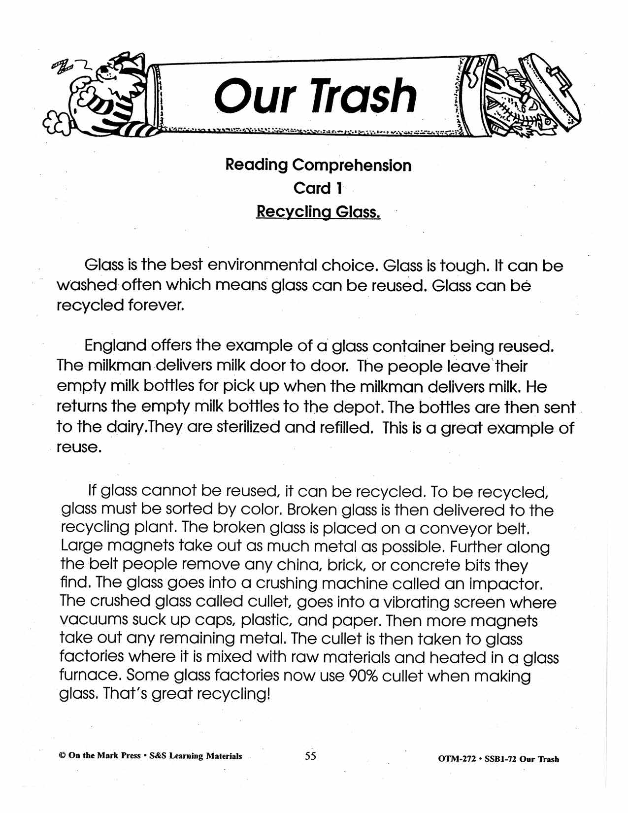 Our Trash 7 Reading Comprehension Activities with Follow-ups Gr. 2-3