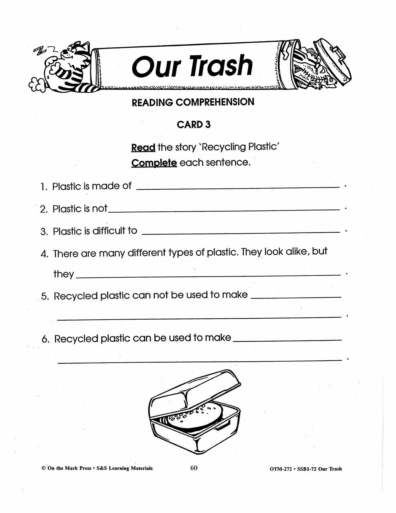 Our Trash 7 Reading Comprehension Activities with Follow-ups Gr. 2-3