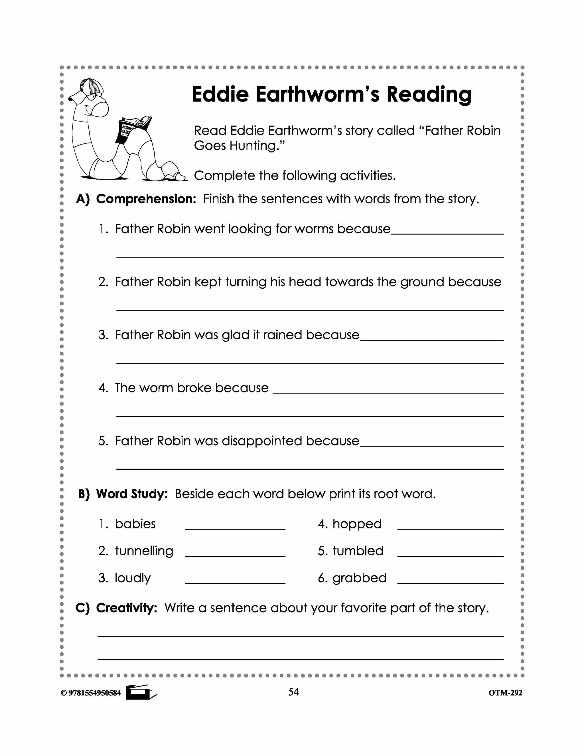 Earthworm Reading Stories & Worksheets! Grades 2-3