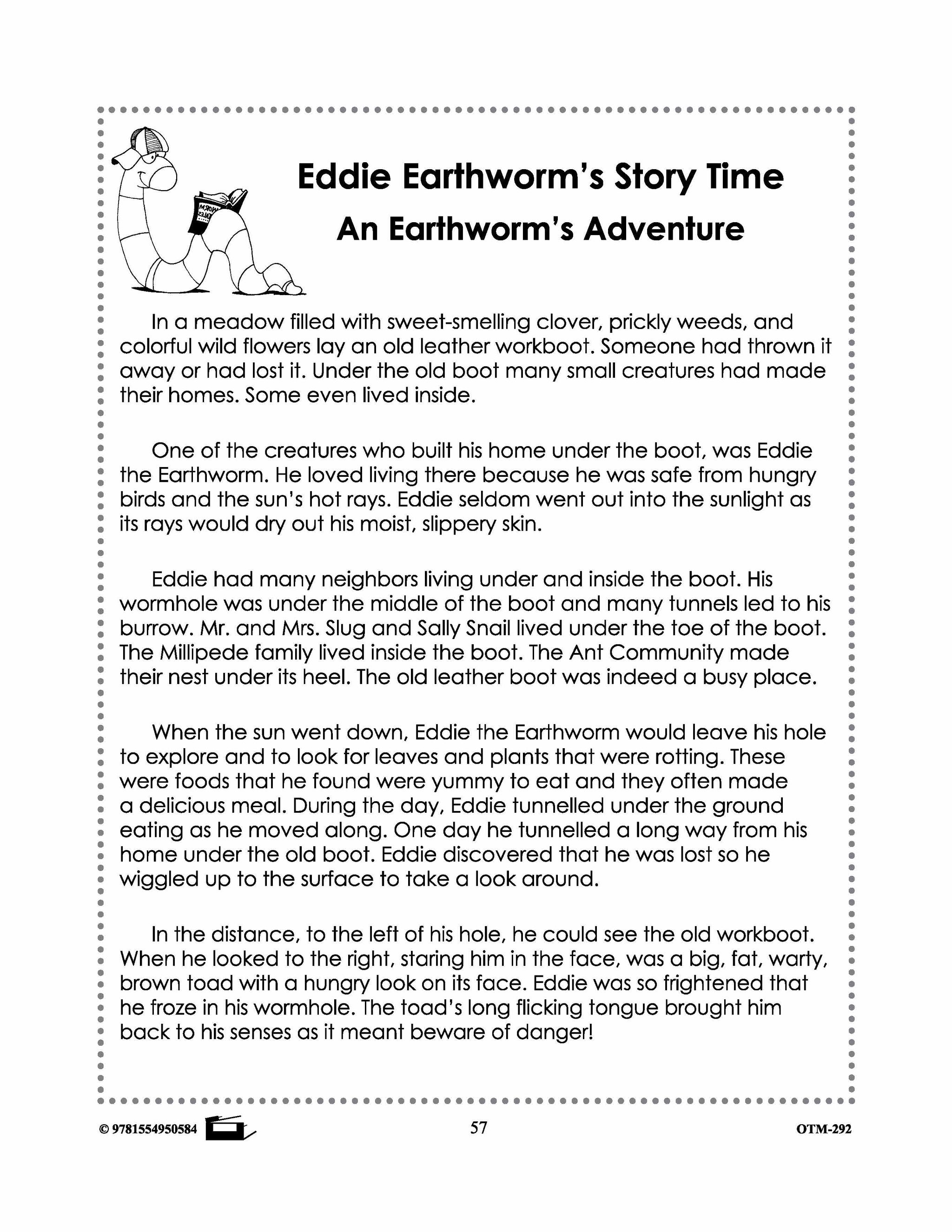 Earthworm Reading Stories & Worksheets! Grades 2-3