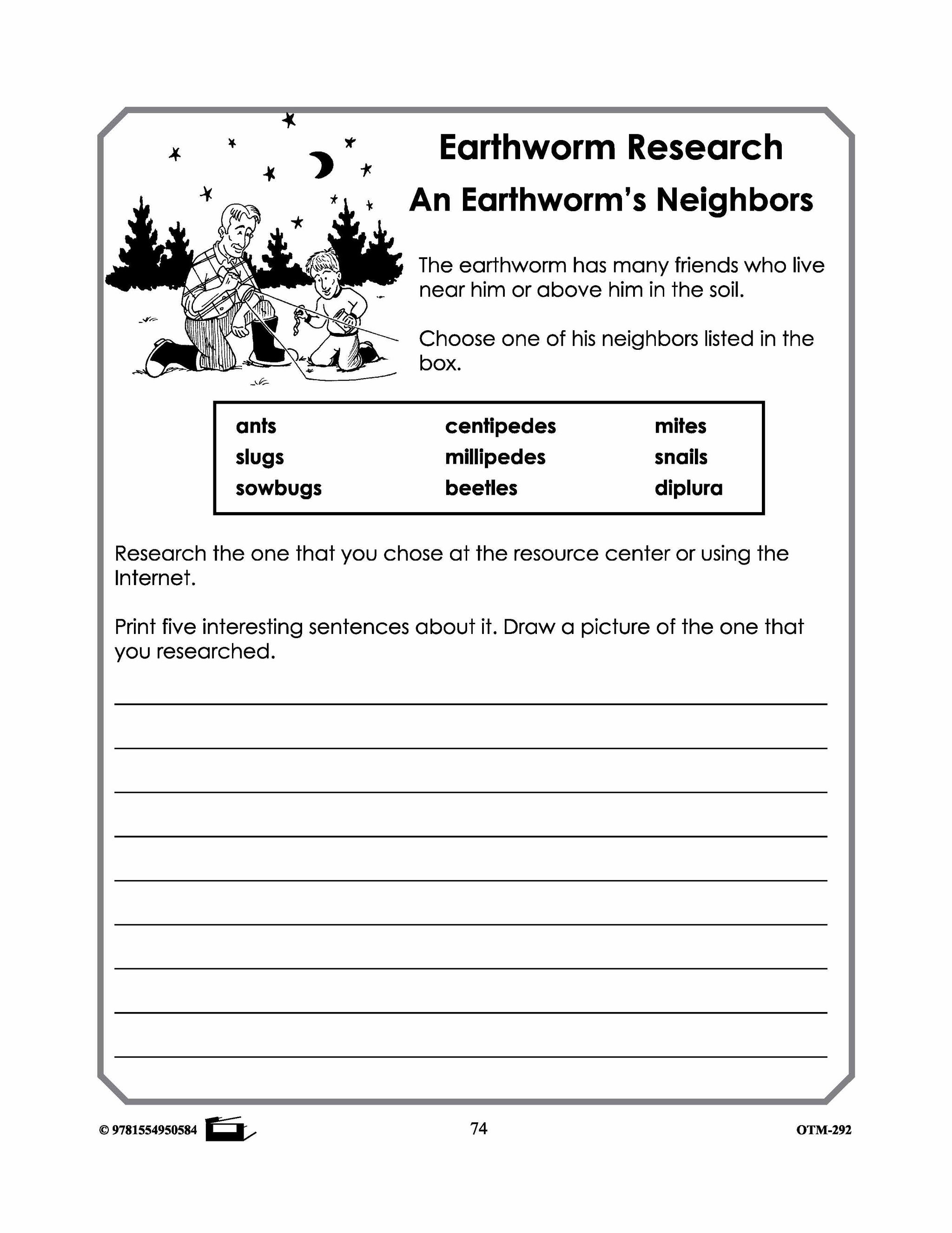 Earthworm Research Worksheets! Grades 2-3