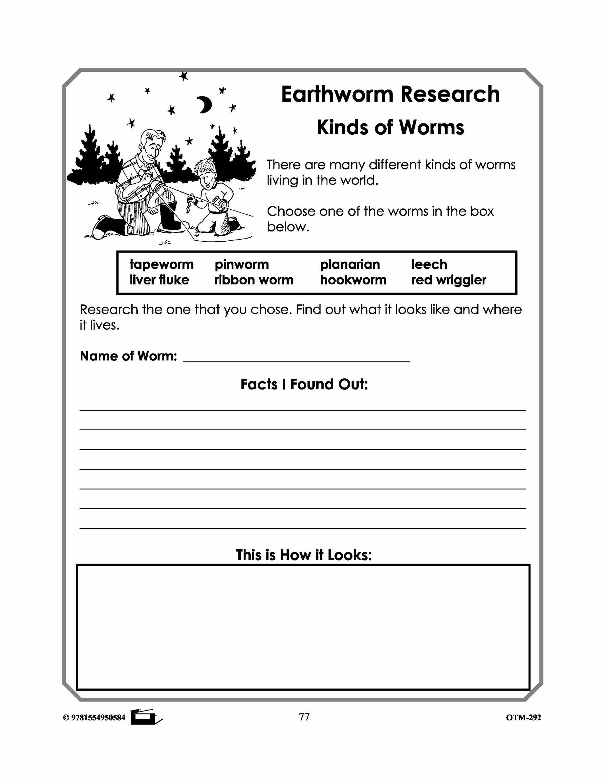 Earthworm Research Worksheets! Grades 2-3
