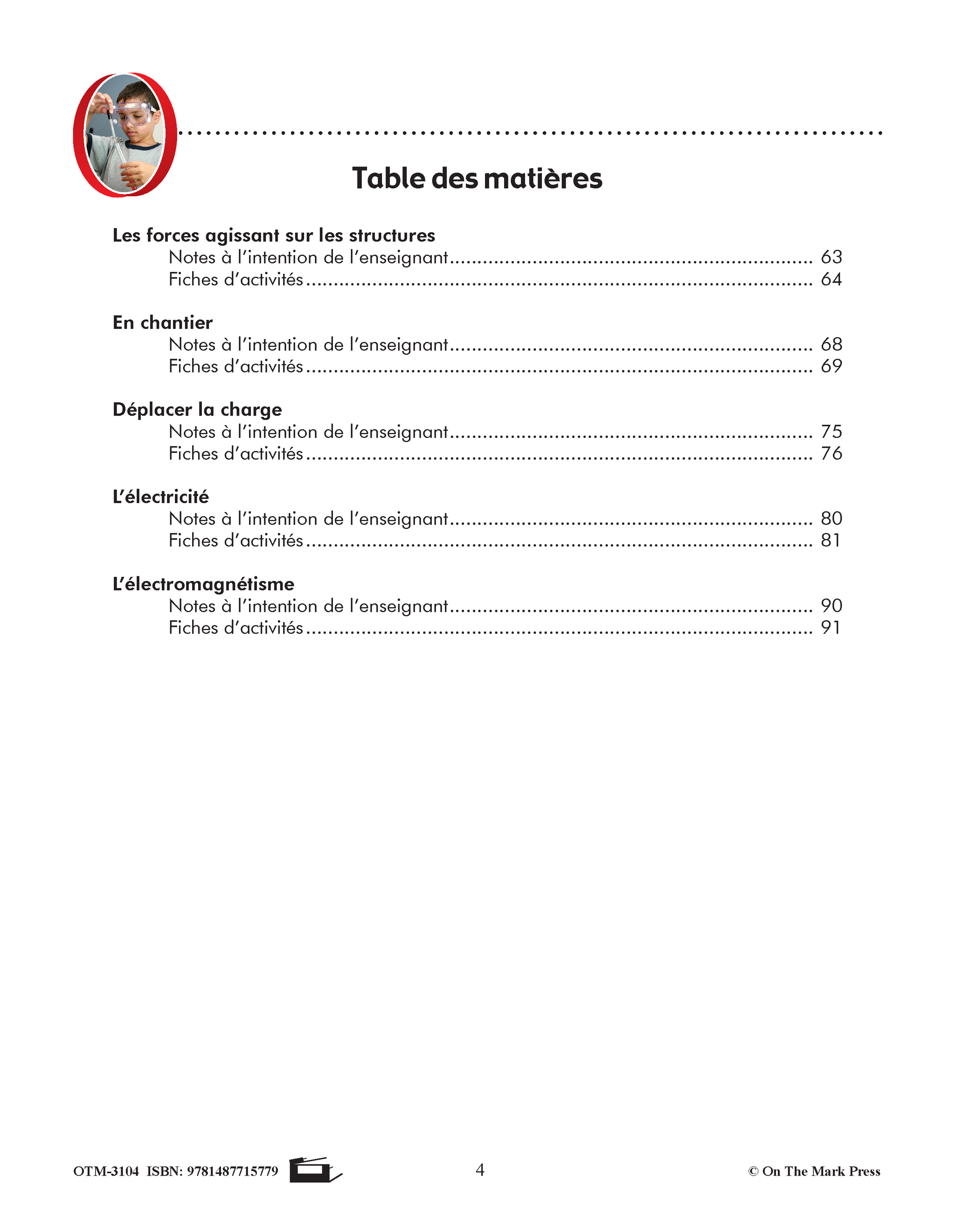 Sciences physiques 5e année