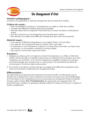 Sciences physiques 5e année