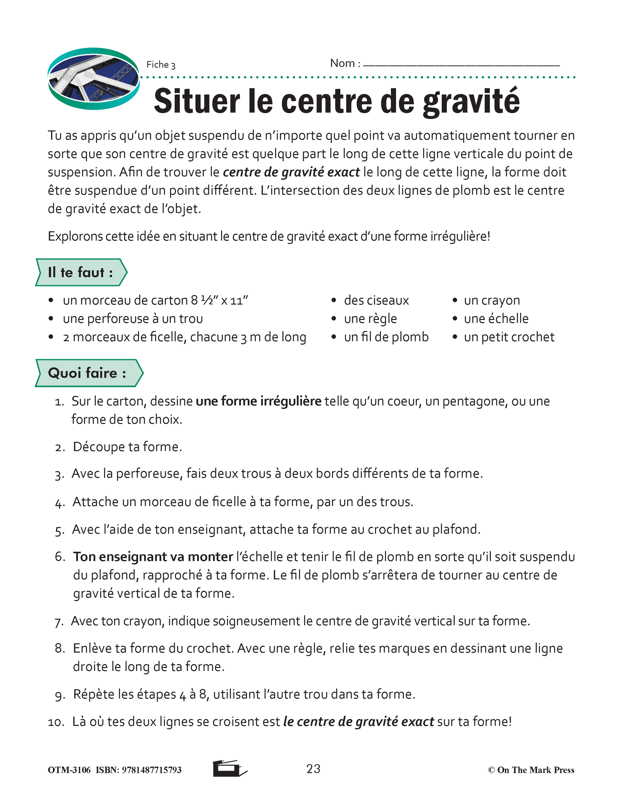 Sciences physiques 7e année