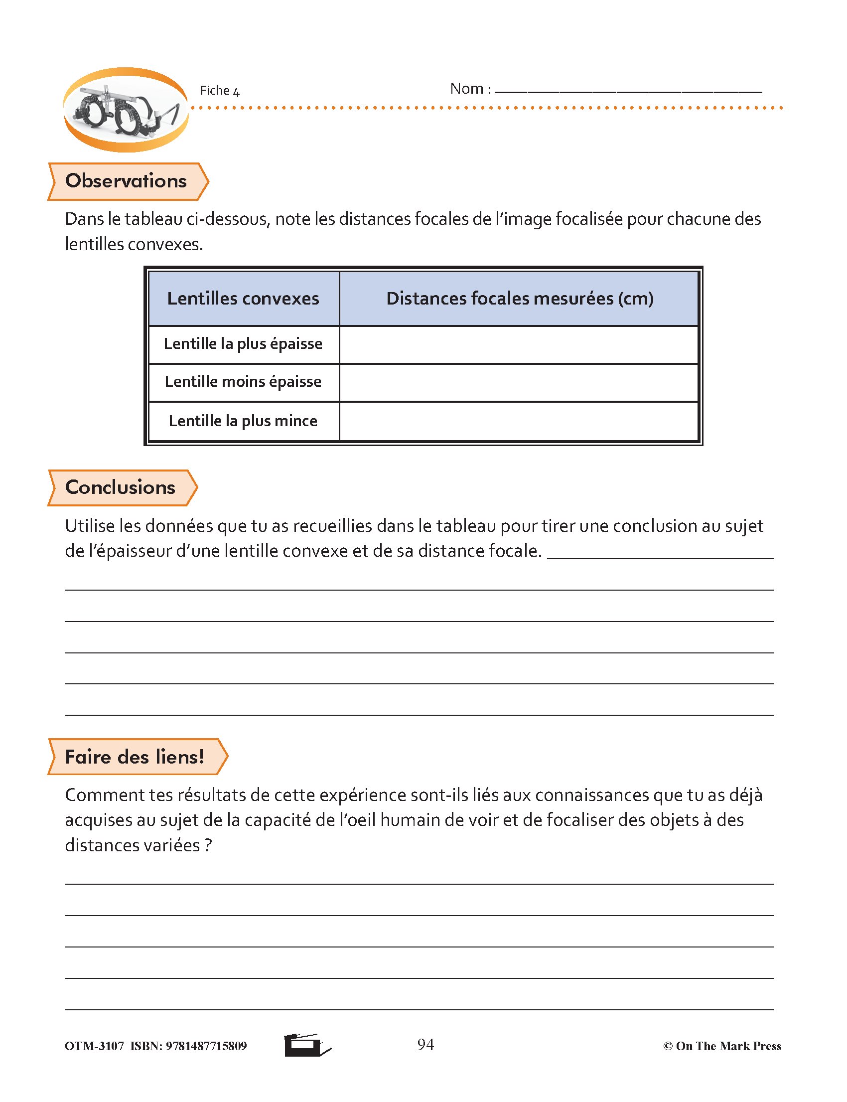 Sciences physiques 8e année