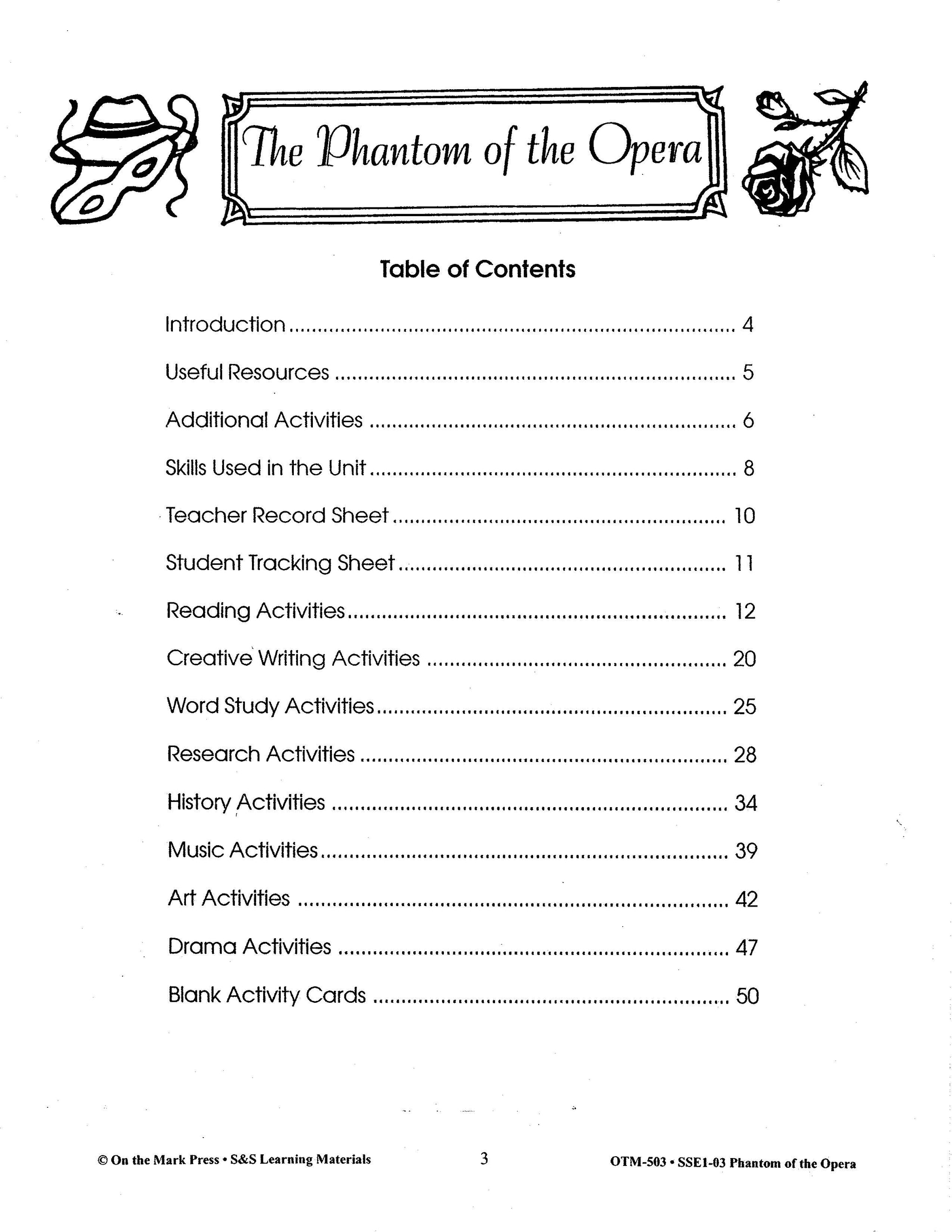 The Phantom of the Opera Musical Grades 7-9